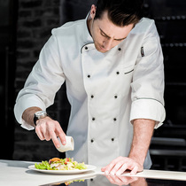 Chef suit long sleeve autumn and winter restaurant hotel baking kitchen chef clothes Double-breasted chef overalls men