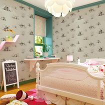 American imported paper wallpaper tail goods special American country sketch bedroom study childrens room background wallpaper