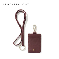 Leather work card holder Work document lanyard Halter neck Cowhide sleeve with hook ring Multi-card business card bag card holder