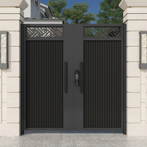 Modern Iron Art Courtyard Villa Gate Garden Courtyard Gateway Outside Stainless Steel Fence Door Rural Entrance Double Open Door