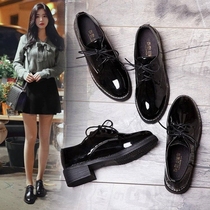 Woman Shoes Small Leather Shoes 2021 Summer Korean version Inlenty wind Soft leather Black Pointed College Net Red Coarse Heel Shoes