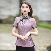 Junya Improved Tang Dress Female Qipao Blouse Blouse Blouse Summer Tea Fu womens clothes young retro Chinese style womens clothes