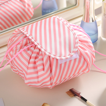 Shake sound lazy bag Travel makeup bag Womens large capacity portable drawstring storage artifact Simple cosmetics storage bag