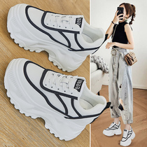 Genuine leather breathable mesh daddy shoes womens 2022 summer new all-match sports casual shoes sponge cake thick bottom increased