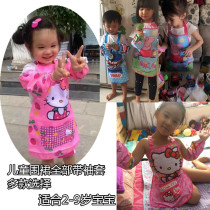 Ktcat childrens gown with sleeves painting clothes art waterproof clothes boys and girls princesses anti-dressing aprons