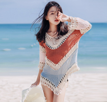 Swimsuit womens three-piece split conservative small chest gathered students Korean small fresh cover belly thin hot spring swimsuit