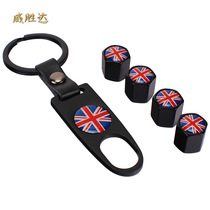 Car Retrofit Tire Valve Nozzle Cap Leakproof British Flag Rice Wordflag Personality Retrofitted Valve Core Lid With Wrench