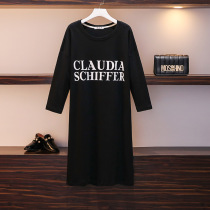 Long sleeves pure cotton sleeping dress female spring and autumn long section Fat MM200 catty pyjamas Garage pregnant woman Fat sister All cotton