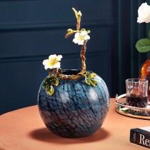 New Chinese Vase Light Luxurious enamel Enamel Glass Bottle Livingroom Genguan Furnishing Boilerplate Pendulum room Tea Table Ornament