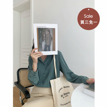 Buy three free of one warm Youth Munang retro large capsized Accordion Pleat Shirt Woman Long Sleeve Snow-spinning Shirt Blouse