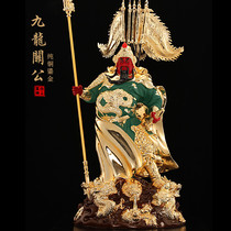 The bronze statue of Guan Gong the gilded god of wealth in Taiwan is dedicated to the statue of Zhao Cai Wu Sheng Guan Er Ye Buddha statue ornament