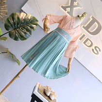 Do not return do not change brand childrens clothing 2019 summer New Girl high-end Hanfu ancient style exquisite embroidery high waist set