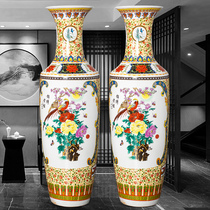 Jingdezhen ceramic Chinese cloisonne floor flower arrangement large vase living room decoration porcelain ornaments large opening