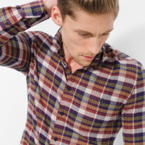 (Flush) Yuanben Fashion sashimi Long sleeve shirt mens casual pure cotton plaid lining mens comfortable flannel