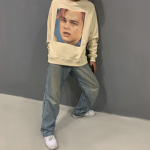 ADF ARNODEFRANCE little plums trades brand American high street loose FOG couple round neck sweater men