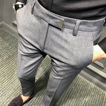 Autumn new Korean slim casual pants mens nine-point pants small feet pants young mens long pants trend autumn men