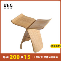 Uniju) Export Butterfly Stool Butterfly Stool Japanese Creative Shoe Changing Stool Log Low Stool