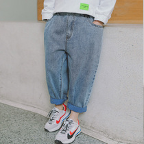 Childrens autumn clothes 2021 New Tide handsome fashionable boys jeans spring autumn pants trousers big boys