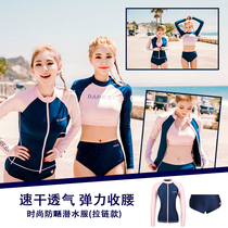  Korean wetsuit zipper split long sleeve trousers swimsuit sunscreen quick-drying couple men and women jellyfish suit snorkeling suit