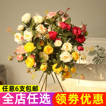 Simulation flower small flower tea rose fake flower home living room interior decoration flower silk flower arrangement wedding wedding holding flower