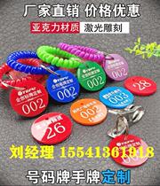 Restaurant Bracelet Luggage Color Bath spring Circle Buckle Cards Round Bathhouse Cassette Coded Handout small number label
