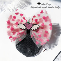 South Korea Childrens Head Accessories Pink Hair Ornaments Little Girl Cute Butterfly Knot Hair Net Children Dance Disc Hair Net Pocket