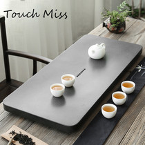 TOUCH MISS Black gold stone tea tray Natural whole piece simple modern living room household large stone tea table tea sea