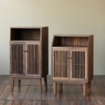 MUMO wood ink grille side cabinet cherry wood black walnut tea room living room kitchen locker solid wood furniture