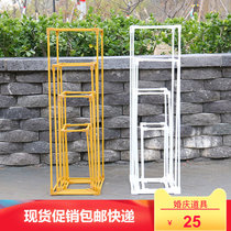  2019 new wedding props geometric road guide wrought iron box road guide forest wedding stage decoration decoration layout