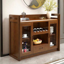 Solid wood dining side wine cabinet Chinese small family style living room lockers Bowl Cupboard integrated by wall Home Kitchen Containing cupboard