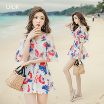  Chubby swimsuit womens summer sexy one-piece belly cover thin 2021 new trendy fairy fan leg cover thick conservative swimsuit women