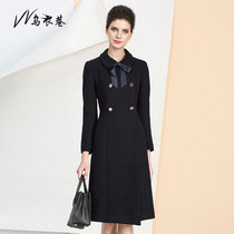 Autumn and winter overalls sales department professional jacket stewardess fan design sense niche hairy fashion thickened coat