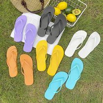 Net Red Holiday Cute Pure Color Minimalist Herringbone Herringbone Drag Woman Fashion Han Prints Beach Slippers Non-slip Outer Wear