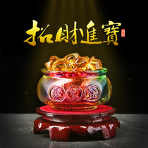 Liuyuan cornucopia ornaments Zhaocai Jucai Living Room Office Opening Decoration Craft Gifts Seven Treasures Glass