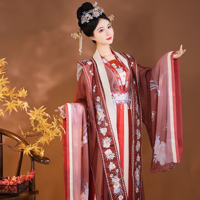 New [Xianglanle] Original Song Dynasty-Style Hanfu for Women, Adult Cheongsam with Embroidery, Waist-Length Skirt, Double-Breasted Long Sleeves, Spring Season
