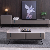 Nordic Italian style rockboard tea table TV cabinet Composition extremely minimalist and luxurious modern minimalist small family room home tea table