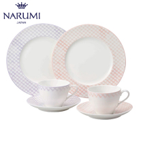 JAPAN NARUMI NARUMI PETAL DOUBLE AFTERNOON TEA SET COFFEE CUP plate Dessert plate 97026-23271G