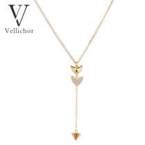 2021 new designer 925 silver cupid arrow necklace female tide simple niche light luxury choker