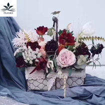 Milan New Pint Flower Basket Au Style Iron Art Hand Flower Basket Floral Gift Packaging Flowers Flower Arrangement Basket Multimeat Fruit Basket