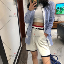 Silver childrens day Thom Browne 20 new TB shorts loose waist red white blue webbing ice silk 50% pants woman