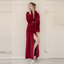 Japanese Sleeping Robe Womens Winter Coral Suede Thickening Lengthened Flannel Noble Palace Warm Sexy Couple Pyjamas