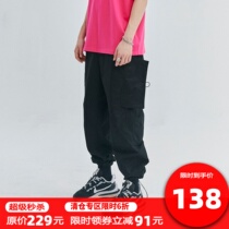 (SRS) SimpleRimless side big pockets Pocket Bunches Pants National Tide Card Sports Hip Hop Casual Pants Spring Summer