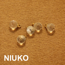 NIUKO transparent high-grade glass button small shirt button button knitted buckle buckle accessory buckle handmade DIY