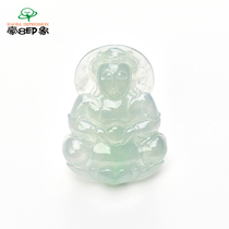 Hao 8impression X926 natural jade Guanyin pendant ice seed light green Burmese Jade Guanyin pendant Jade male model