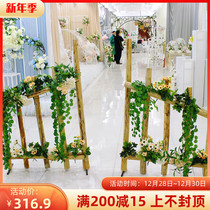New Mori wedding props wooden fence door flower art arch door pastoral lawn wedding wooden ornaments