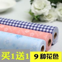 Kitchen drawer cushion paper Cabinet wardrobe moisture-proof large rose wave dot blue toner waterproof insole cabinet mat