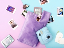 Fujifilm Fuji instax one-time imaging velvet portable storage bag Handbag plush cloth bag