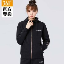 361 womens sportswear jacket 2021 spring and autumn new 361-degree hooded cardigan sports sweater fitness clothes women