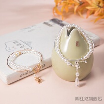 Bracelet double pearl bracelet ancient costume couple girlfriends handwear Song Wei Jin Ming Han clothing accessories
