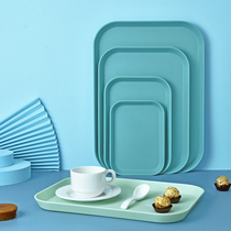 Tray household rectangular tea cup fruit plate ins Nordic light luxury tea tray living room cup water Cup plate plastic